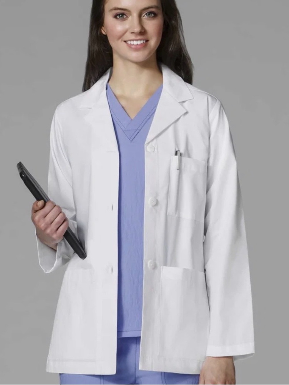 Classic Women's White Lab Coat - Professional Medical Jacket
